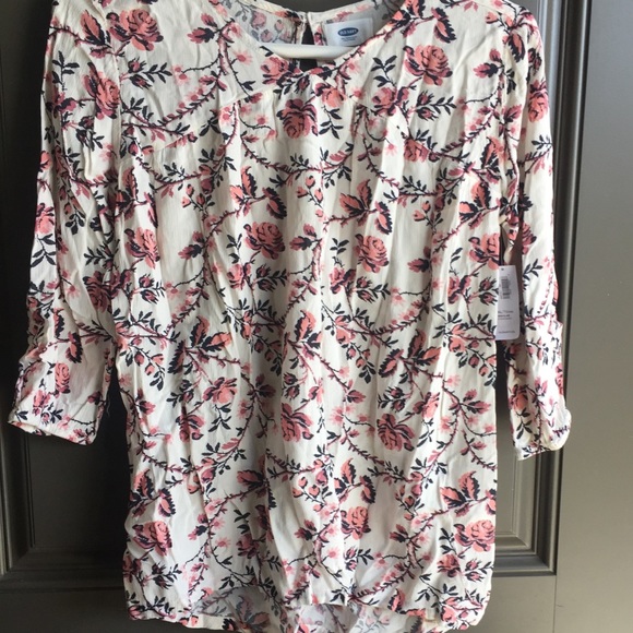 XS S 14 Girls 3/4 White Floral Boho Print Top - Picture 5 of 12